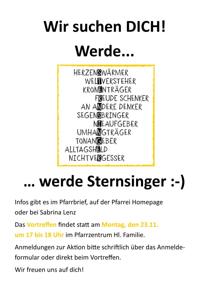 Sternsinger Werbung Minis klein